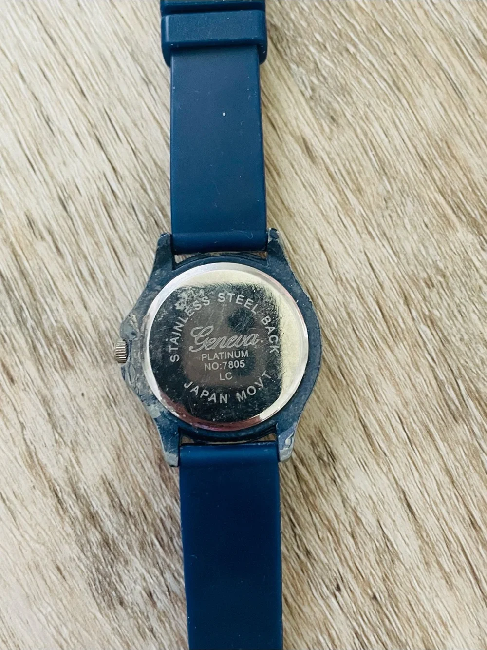 Blue Women's Silicone Watch with Crystal Bezel